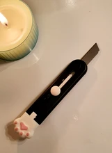 MINKYS-Mini cuchillo de bolsillo con Gato Kawaii, utensilio de utilidad artística, caja Express, cortador de papel, hoja rellenable para envolver, papelería