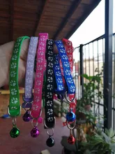 Nuevo lindo Collar campana para gatos Collar de perro Teddy Bomei perro de dibujos animados divertido huella collares lleva Cat accesorios Animal productos