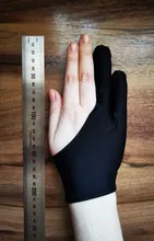 Guante de artista antiincrustante para dibujar, guante de escritura de tableta Digital de pintura de 2 dedos negro para estudiantes de arte amante de las Artes