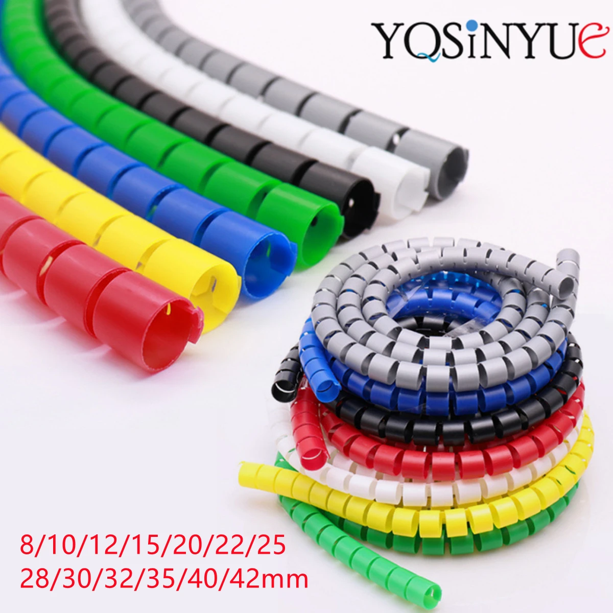 1/3/5/10M Line Flexible Spiral Cable 8/10/12/15/20/28/32/42mm Color Winding Organizer Pipe Wire Protector Cover Tube | Обустройство