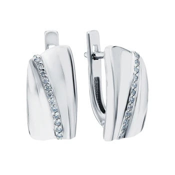 

Silver earrings with cubic zirconia sunlight sample 925