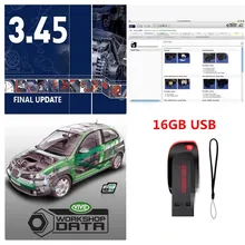 2020 venda quente auto-da.ta 3.45 dados vívidos da oficina 10.2 software de reparação automóvel 16gb usb flash disco suporte mais modelo europeu