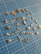 30 Uds. De abalorios variados de Metal Vintage para fabricación de joyas, abalorios de pájaros, colgante de pulsera DIY, accesorios de encaje negro