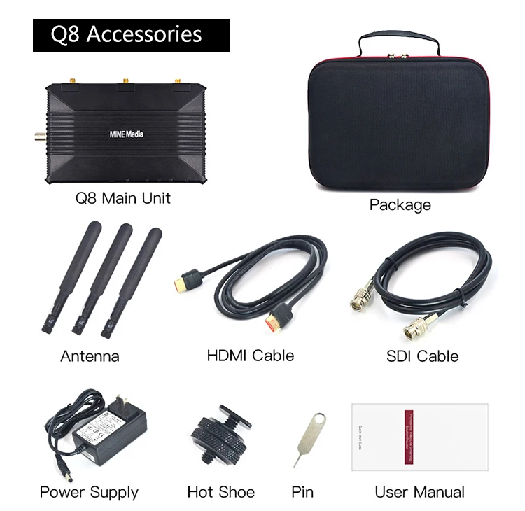 Видео кодировщик Mine Q8 4G с сотовым соединением H264/H265 + потоковый для HDMI/SDI 1080P Youtube