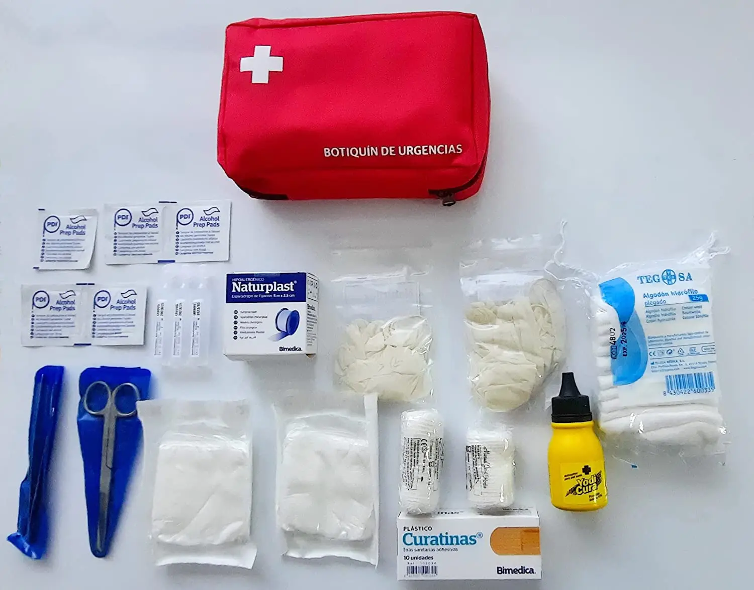 Botiquín neceser nylon cremallera primeros auxilios con dotación