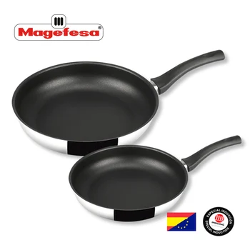 

Fry Pan MAGEFESA ESSENCIAL Nonstick Double Layer, Steel Stainless, Compatible con todo Fire type, INDUCTION COOKER 20 cm and 26 cm