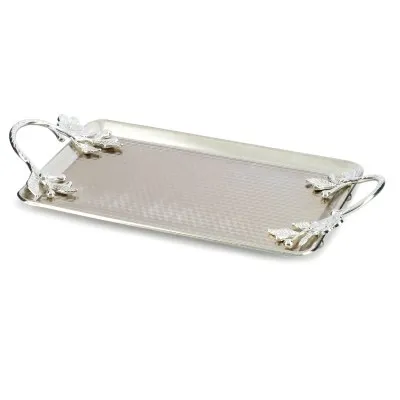 

wonderful dowry wedding mothers day birthday gift awesome decor Silver Color Hammered Metal Serving Tray For 2 Cups