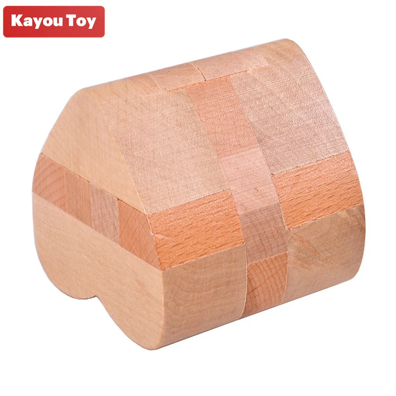 

Wood Color Beech Luban Wooden Heart Shape Lock Educational Puzzle Toy Gifts
