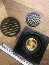 Shower-Drain Cover Trap Bathroom Stainless-Steel Square Waste-Grate Round Black Floor