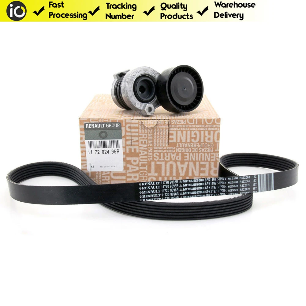 Original 1.5 Dci K9k Alternator Belt Kit Oem117202495r For Renault Clio