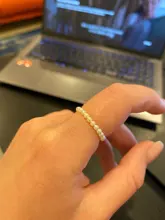 Momiji-anillos de perlas de concha hechos a mano para mujer, joyería elástica ajustable, de acero inoxidable, con cuentas de perlas, regalos de boda