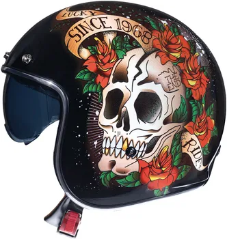 

HELMET MT LE MANS SKULL & ROSES Black