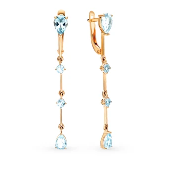 

Gold earrings with Topaz sunlight sample 585