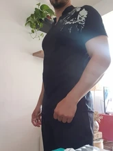 Dingshite-Camiseta de manga corta con cuello levantado para hombre, nueva moda