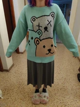 ZAZOMDE-suéter de oso de dibujos animados para hombre, ropa de invierno, Jersey de punto de manga larga a la moda, abrigo de algodón de gran tamaño, nuevo de 2020