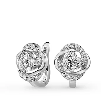 

Silver earrings with cubic zirconia sunlight sample 925