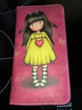 Cartera larga con estampado de dibujos animados para mujer, billetera de lona de alta calidad, duradera, estándar, de gran capacidad