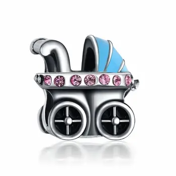 

Angemiel Pink Blue Baby Carriage Themed Charm