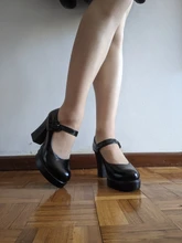Zapatos de tacón alto cuadrados para mujer, plataforma con hebilla en la boca, zapatos de punta redonda, para primavera y verano