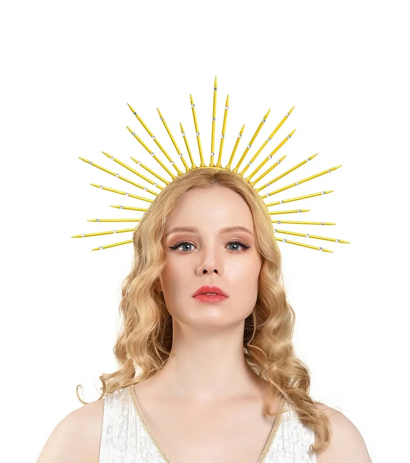 Diadema de corona de diosa, con pinchos para el Sol, para cumpleaños, disfraz nupcial|Accesorios el pelo de mujer| - AliExpress