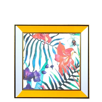 

Canvas Painting Acrylic Metallic Framed Green Leaves with Glass 51 * 51 cm