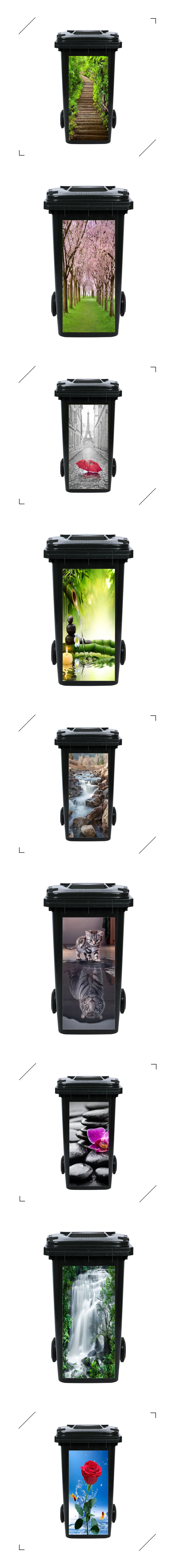 Description Picture 2 of itemSelf-adhesive PVC Trash Can Sticker Custom Size Waterproof Wallpaper Garbage Bin Renovation Cover Decal Mural For Kitchen Decor