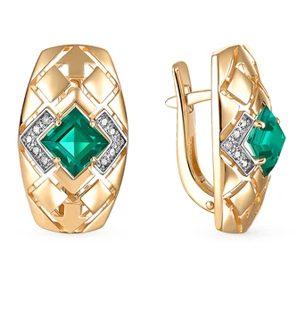 

Sunlight gold earrings with emeralds and diamonds