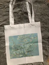 Van Gogh bolsa de compras pintura al óleo gráfico bolso de lona femenino lindo Harajuku Ulzzang Grunge Tote bolsa