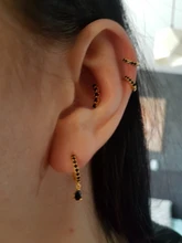 ROXI-pendientes de aro con cristales de circonita negra para mujer, joyas clásicas Punk, Voor Vrouwen, plata 925