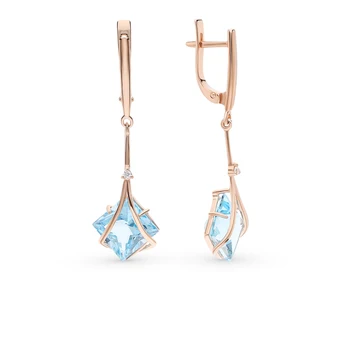 

Gold earrings with Topaz and cubic zirconia sunlight sample 585