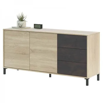 

Sideboard furniture, Model Brooklyn, Melamine, Oak Canadian and oxide, Measurements: 154x74x41 cm