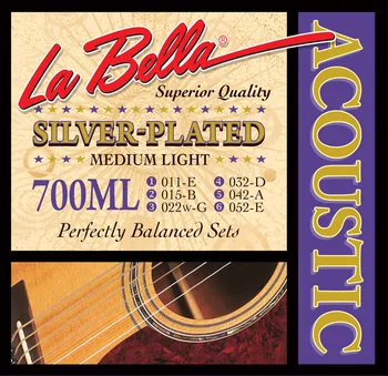 

700 ml silver plated strings kit for acoustic guitar 011-052 La Bella