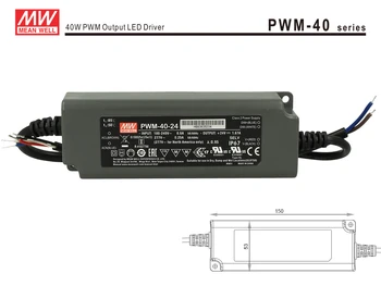 

Led power supply Meanwell PWM-40-24 dimmable 40W 24V IP67 Dimming 3 in 1 0-10V to 10V PWM Resistance