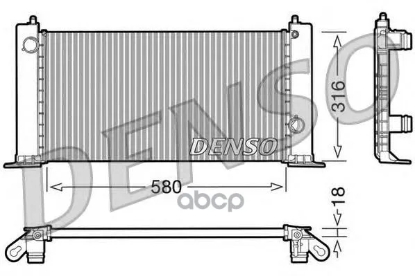 Радиатор Системы Охлаждения Fiat: Stilo(192) 1.2 16v(192xa1b) 01- Denso арт. DRM09120