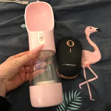 HOOPET-botella de agua portátil para perros, tazón alimentador, botella de comida, para viajes al aire libre, tazón de agua para perros