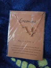 Signo del zodiaco de estrella de cartón para mujer, collares de constelación de 12, colgante de cristal dorado, collares de cadena de Gargantilla, joyería de regalo para cumpleaños