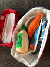 Perro de juguete de Q-MONSTER de peluche juguetes con chirrido para masticar Gabinete de la medicina bolsa de maquillaje lindo rompecabezas interactivo juguetes para mascotas