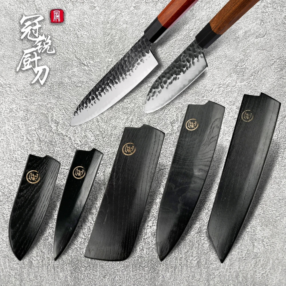 Нож шеф-повара японское защитное лезвие из дерева Gyuto Santoku Small Nakiri Kiritsuke ножи для