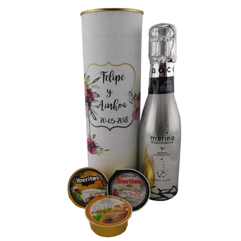 

6 pcs/customized with easy open tin with Marine foaming, Pate de tuna, pate cod with garlic and cake cabracho