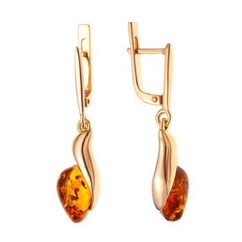 

Earrings made of silver with Amber cognac