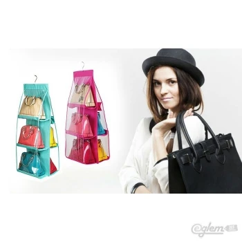 

porta borse appendibile da armadio 6 spazi trasparente impermeabile