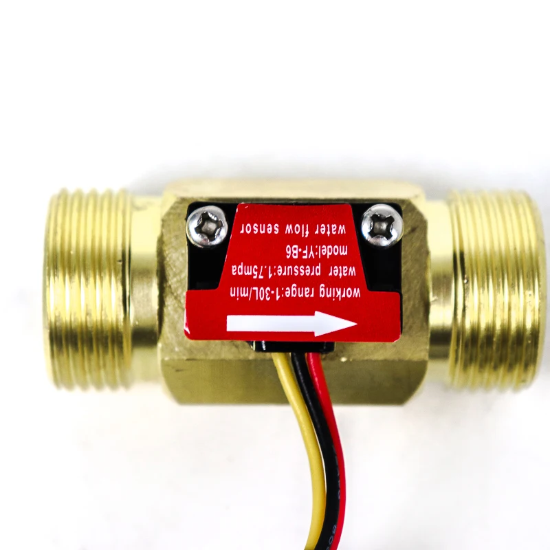 Copper Water Flow Sensor NPN Output Hall High-precision Turbine Flowmeter 6 Poin