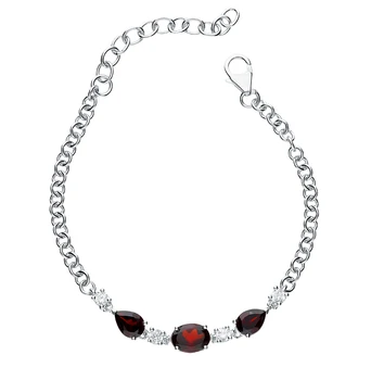 

Silver Bracelet with Garnet sunlight sample 925