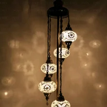 Белый цвет Турецкая мозаика ручной работы лампа Марокканская/Османская торшер 5 шаров