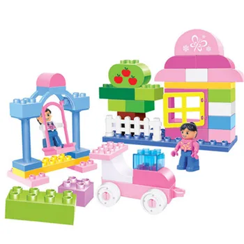 

60pcs Girls Particles Block toys Playground Building Blocks Model Swing paradise Dream Home Toys For Children Girls Toy Gifts