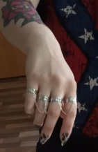 Punk Hip-Hop Cruz anillo de plata Chapado en Color Retro Cadena de dedo anillo de joyería ajustable regalo para Unisex anillo partido anillos