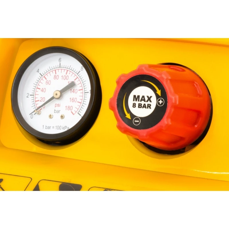 Компрессор электрический DENZEL 58057 (Мощность 1100 Вт, производительность 180 л/мин, емкость ресивера 6 л, макс.давление 8 бар)