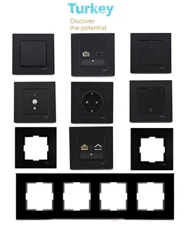 

VİKO BLACK GROUNDED SOCKET DECORATİVE 220V HİNG QUALİTY ELECTRİCAL SOCKET PLUG 16A