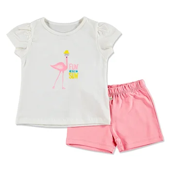 

ebebek For My Baby Summer Girl Flamingo T-shirt Short 2 pcs Set