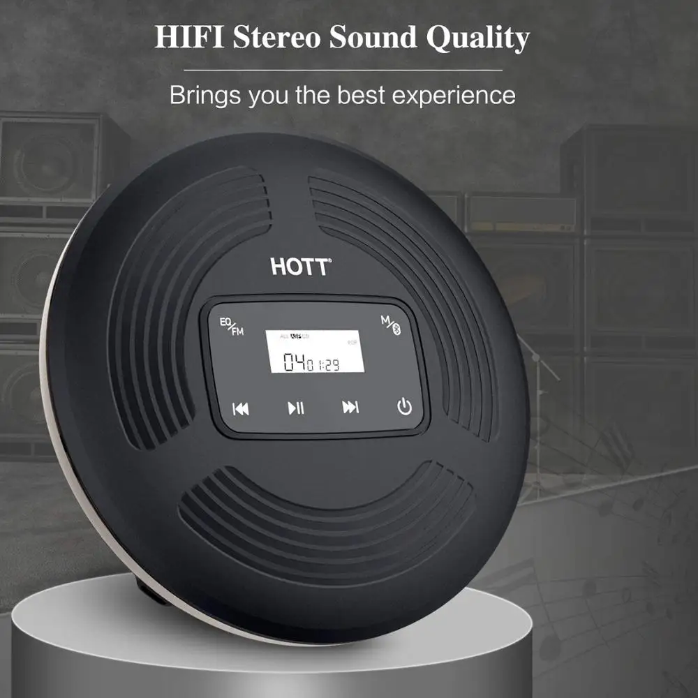 HOTT CD Rechargeable Bluetooth Portable CD Player